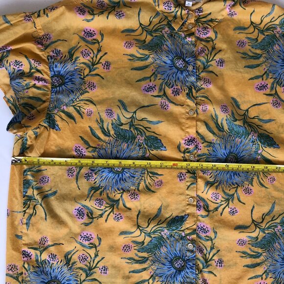 Madewell Floral Flutter Sleeve Blouse, XL - Picture 9 of 10